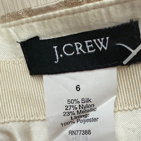 J. Crew Silk Gold Polka Dot Pencil Skirt - Picture 2 of 6